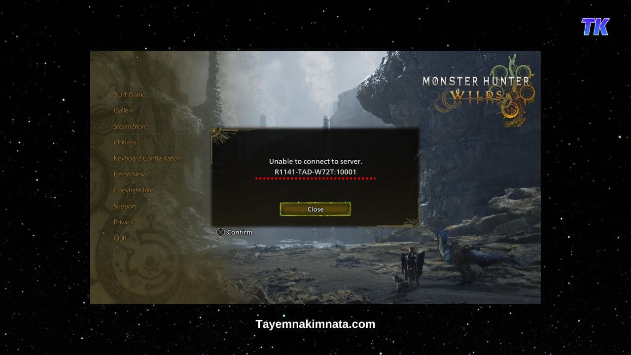 Помилка R1141-TAD-W72T10001 у Monster Hunter Wilds